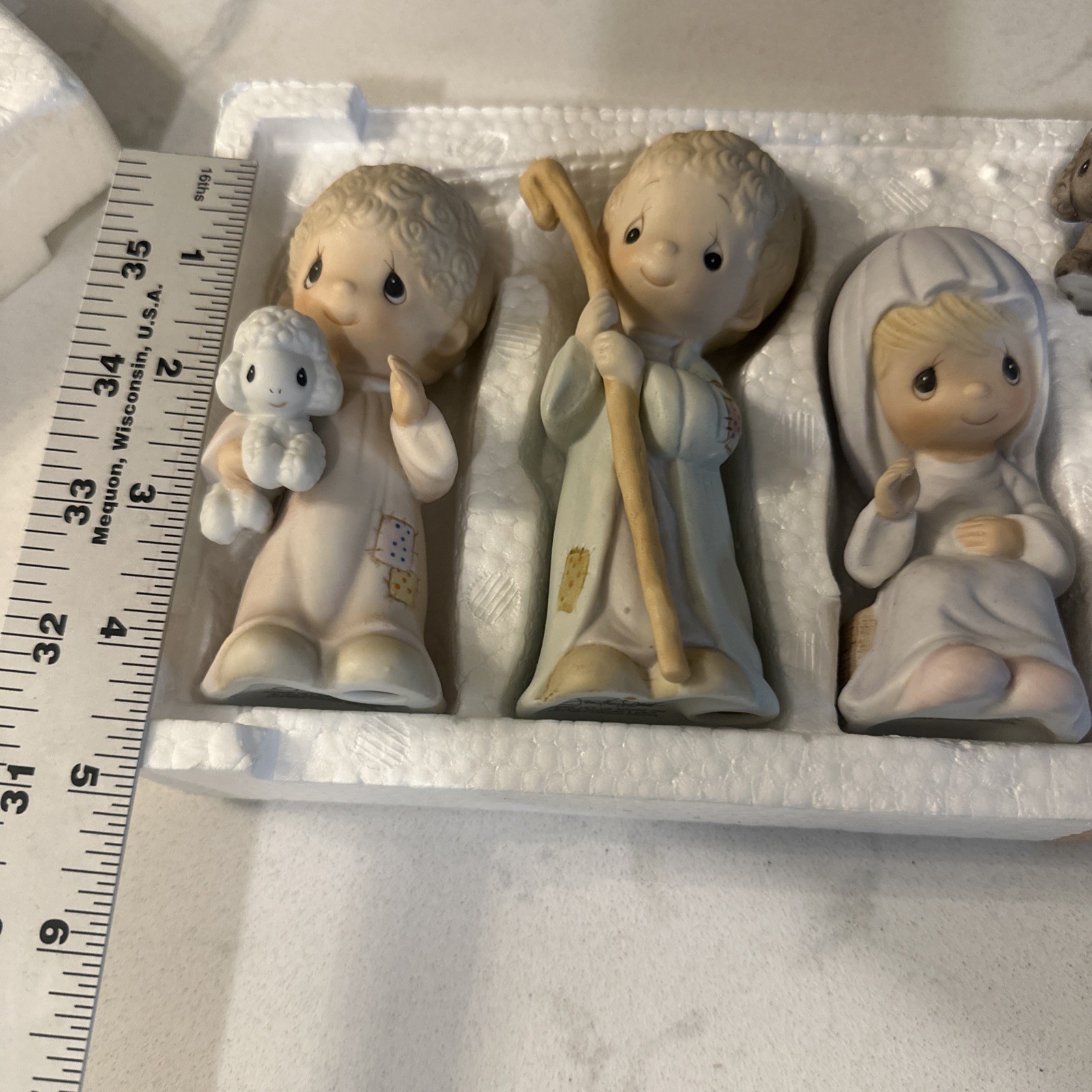 Precious Moments Nativity Set E2800 9 Piece 1979 & Box, Come Let Us Adore Him