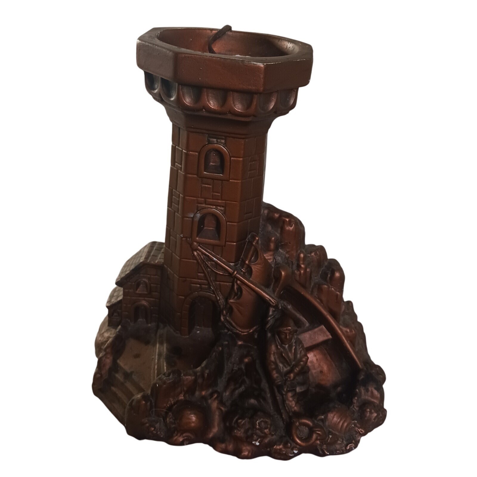 CSM 1935 Lighthouse Shipwreck Chalkware Lamp Base #121 Vtg Nautical Decor READ
