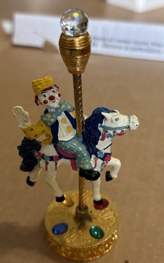 Spoontiques Carousel Figurine pewter painted 1986 Gold Multicolor 3D