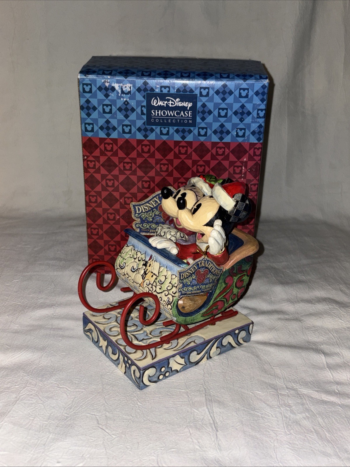 Jim Shore Disney Tradition Micky And Minnie Mouse Sleigh Christmas Figure