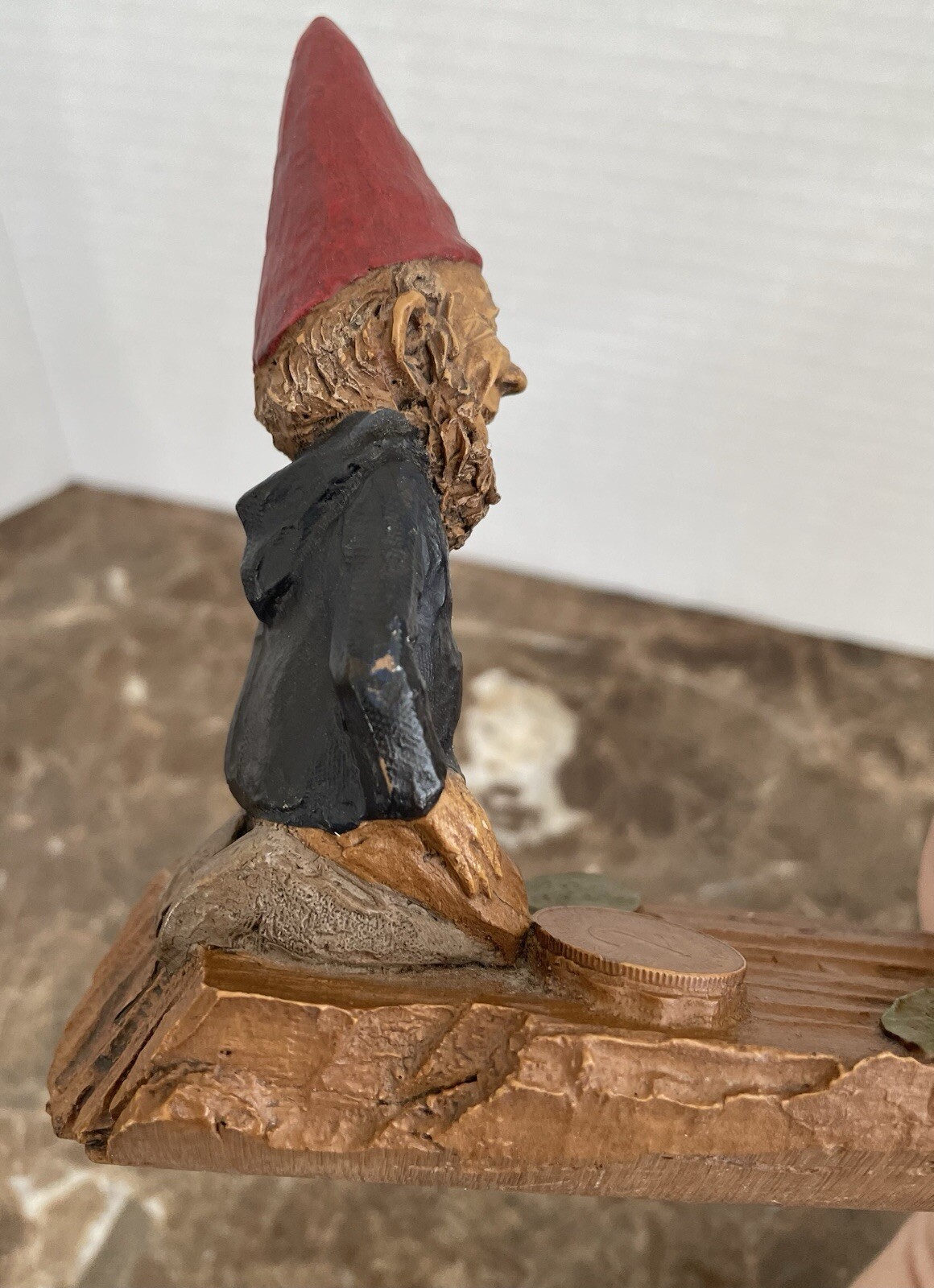 Vtg Gnomes In Canoe Tom Clark Figurine Topsy Turvy Signed Resin 6.5” NO BASE