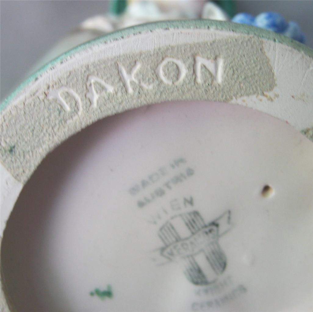 Original Keramos Dakon Glass Porcelain Boy Gardener Figurine Austria Vienna