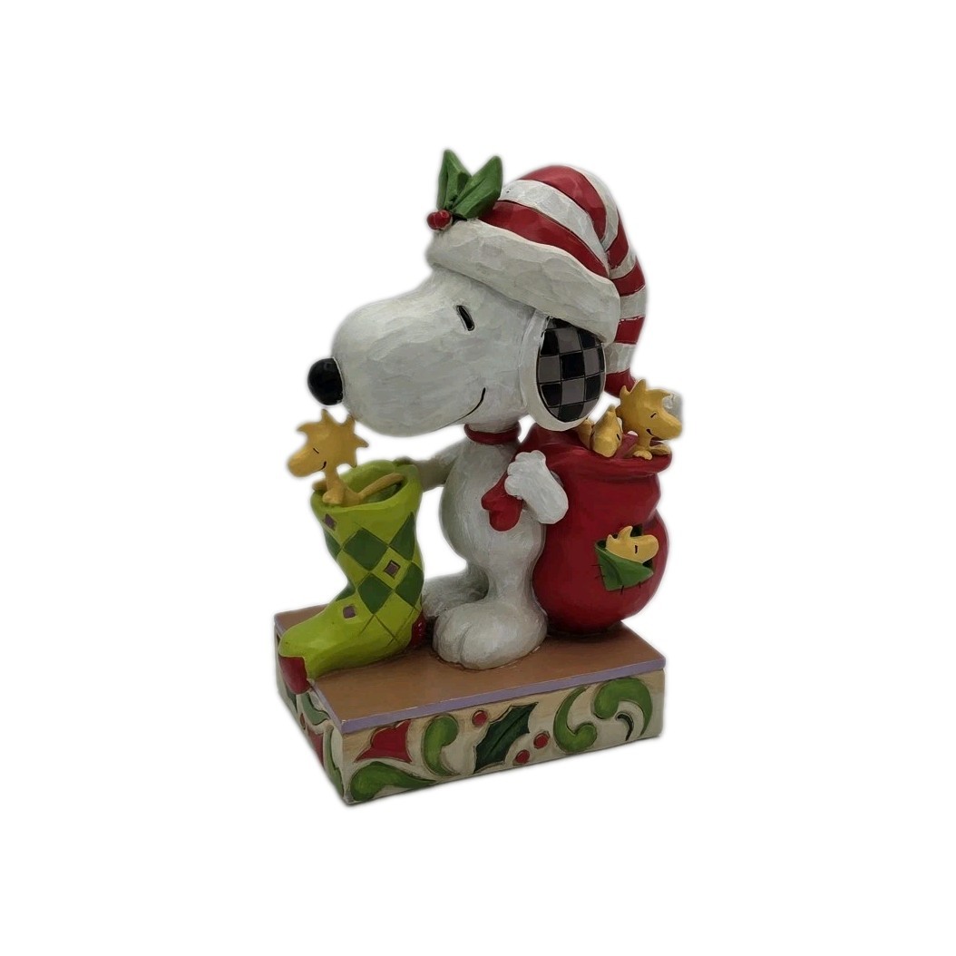 Enesco Jim Shore Peanuts Snoopy with Stocking and Woodstock #6008957 – No Box