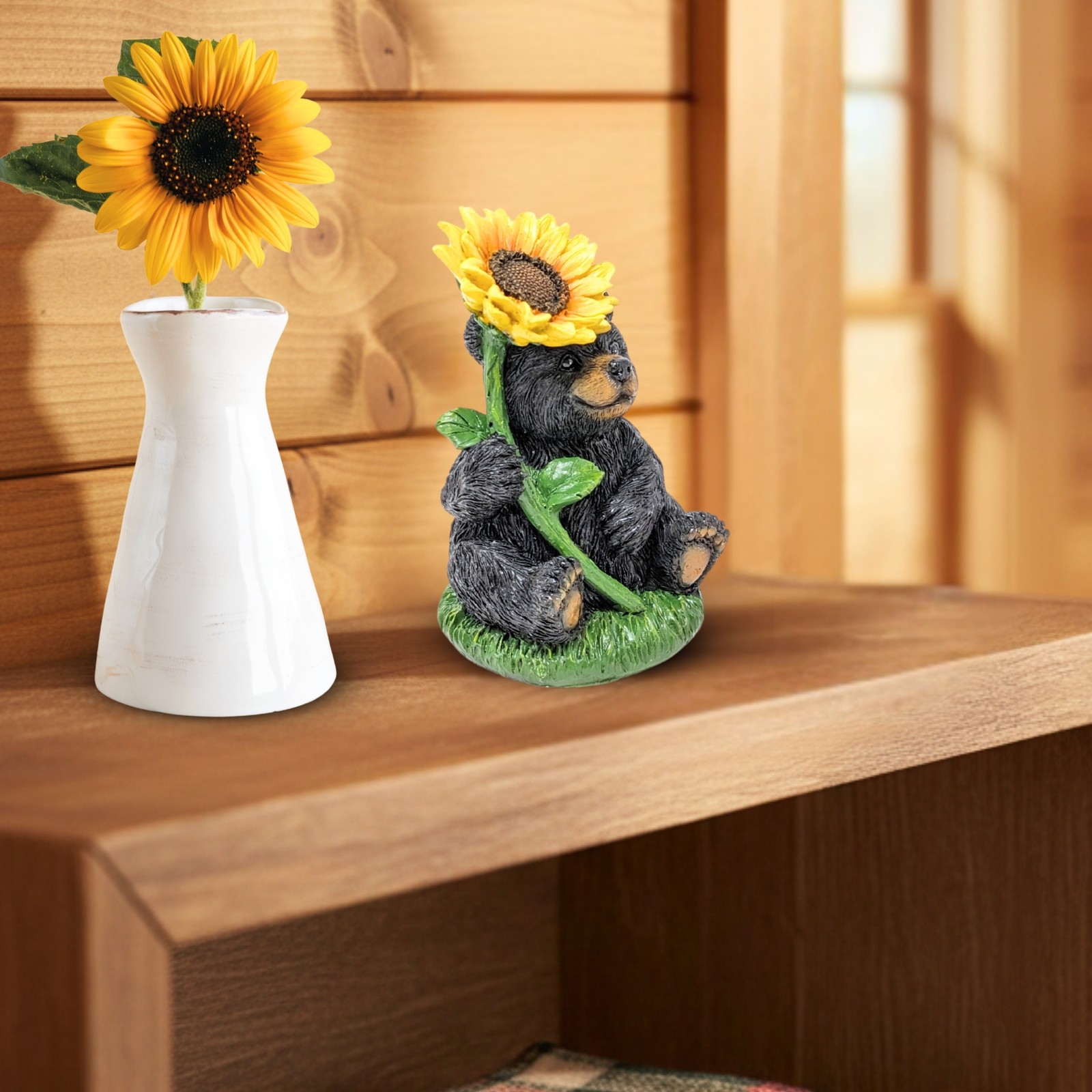 Black Bear Backwoods Buddies Sunny Paw Figurine Rustic Lodge & Cabin Resin Decor