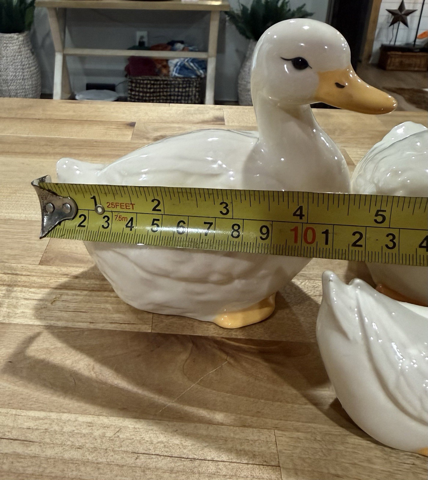 Vtg Cottagecore Duck Family Figurines Set of 3 White Ceramic Geese*EUC*