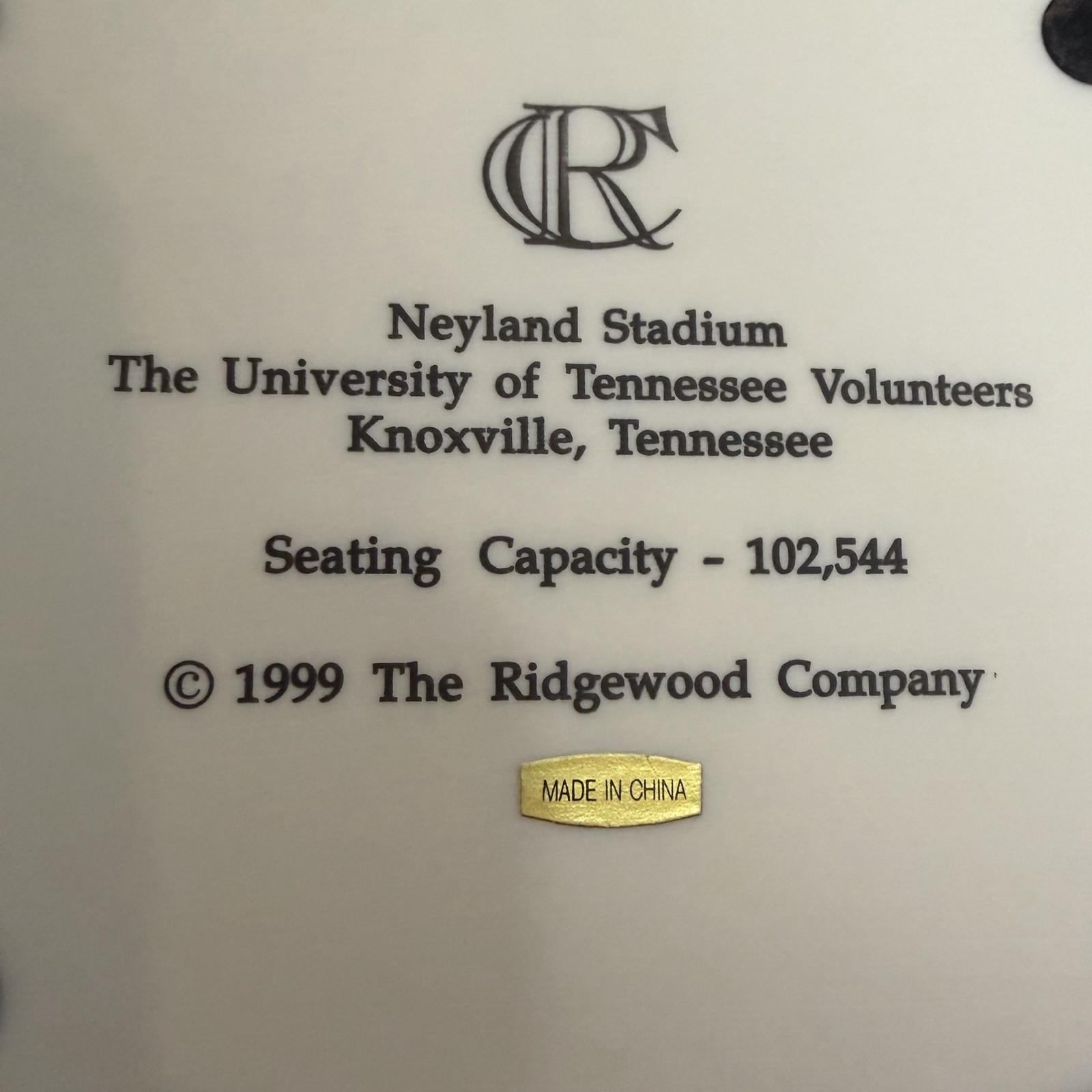 The Ridgewood Company Neyland Stadium Tennessee Volunteers 1999 Ceramic 3D 7in