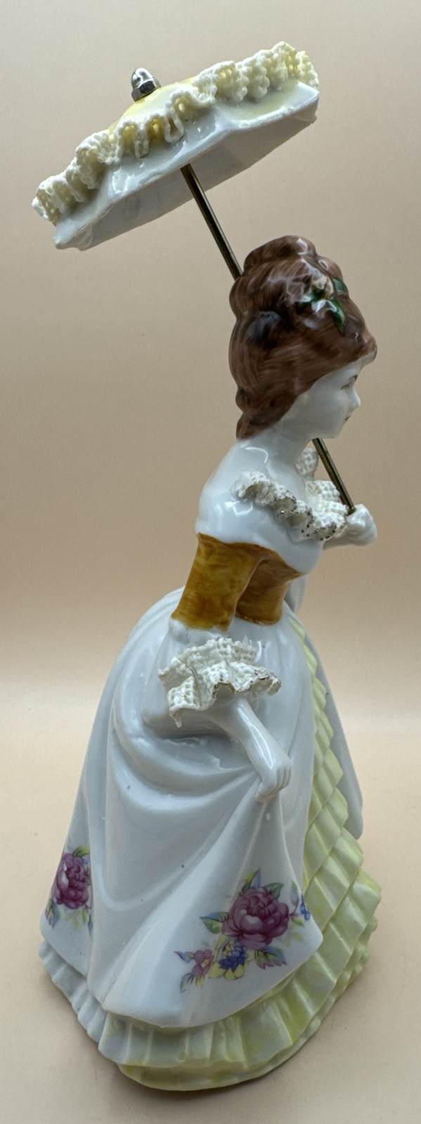 Vintage Victorian Lady With Removable Parasol Figurine – 9.75”