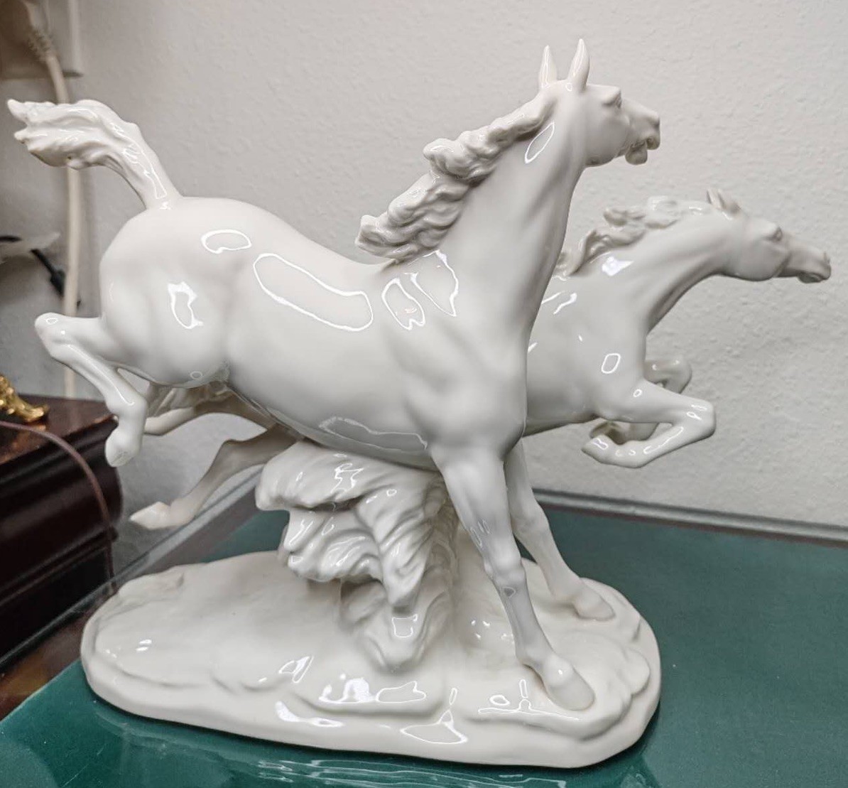 Hutschenreuther In Freedom White Horses Figurine 15.5”MH Fritz Design Wild