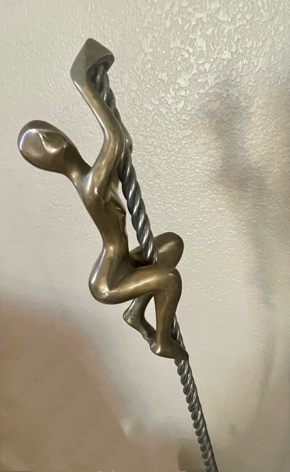 Rope Climbers Bronze Figurines Man Holding rope ~ Free standing Sculpture ~ 33″