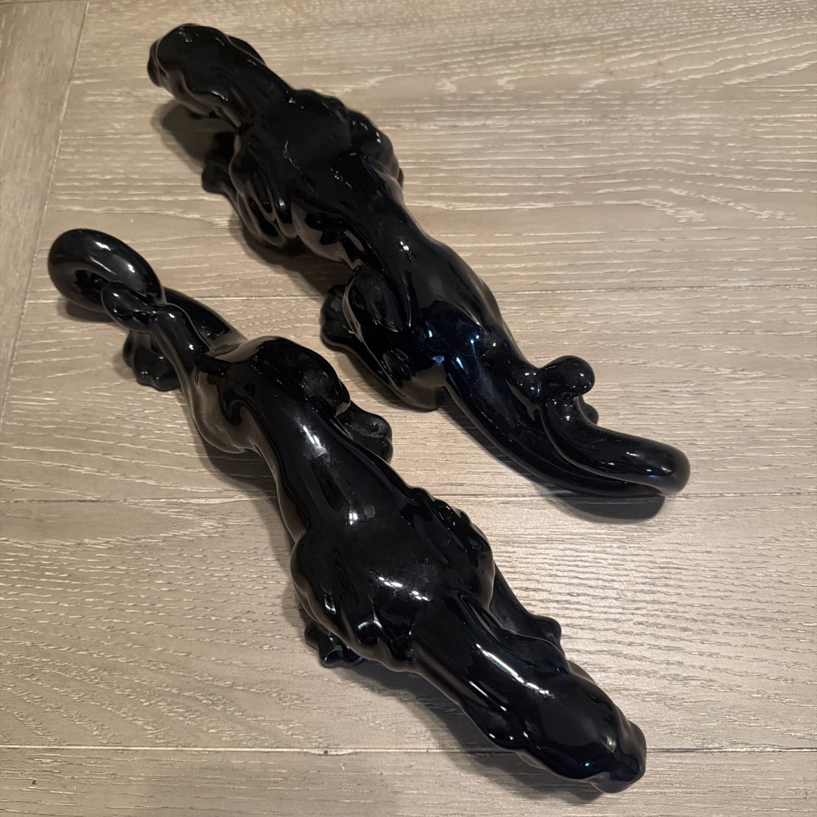 VTG Black Panthers MidCentury Modern Set of 2. 14″ MCM please read description