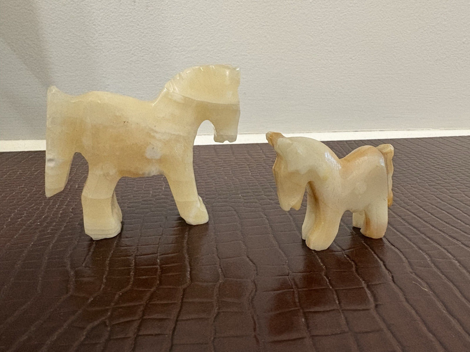 Handcarved Onyx Horse and Pony