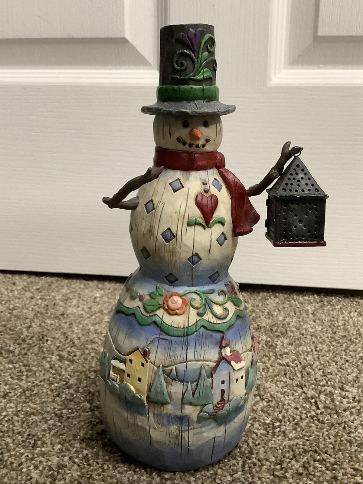 Jim Shore Heartwood Creek Winter’s Light Snowman 2003 112253 10” Tall