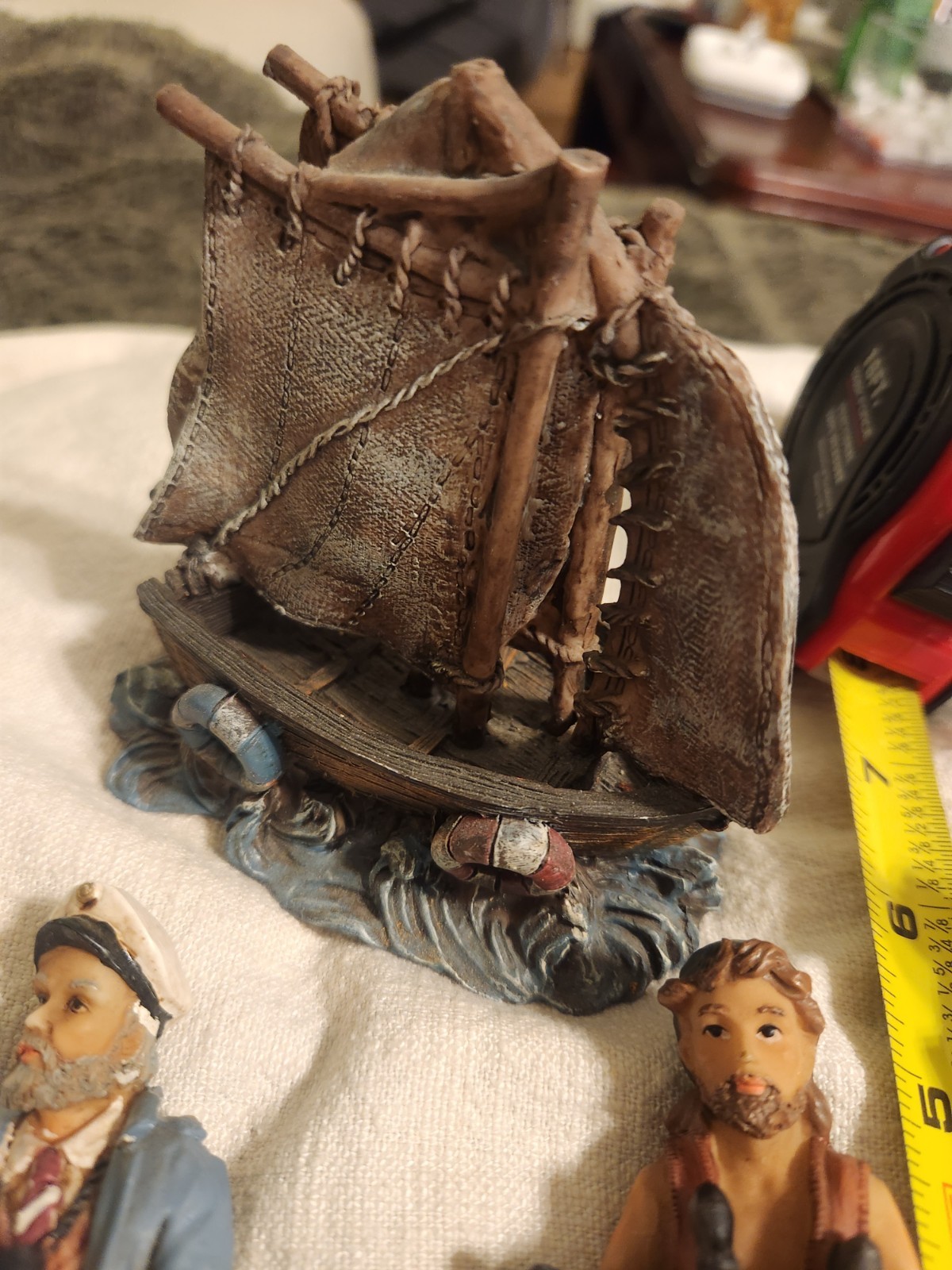 5pc Nautical Themed Figurines Decor Sailor Ship Helm ocean