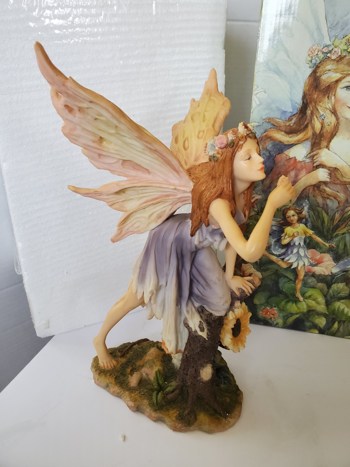 Summit Collection Fairy Figurine 11 Inch Large Wings Statue – WISHING – With Box