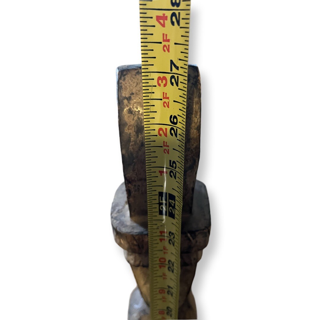 Tall Thin Indonesian Hand Carved Wooden Statue 27in