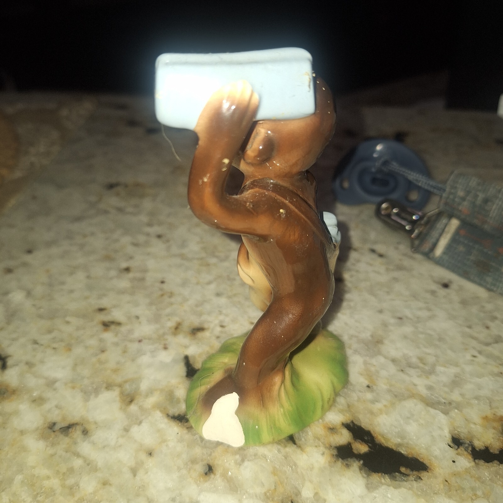 1981 GORHAM CURIOUS GEORGE HAND PAINTED MARGARET E REY NEWSPAPER FIGURINE