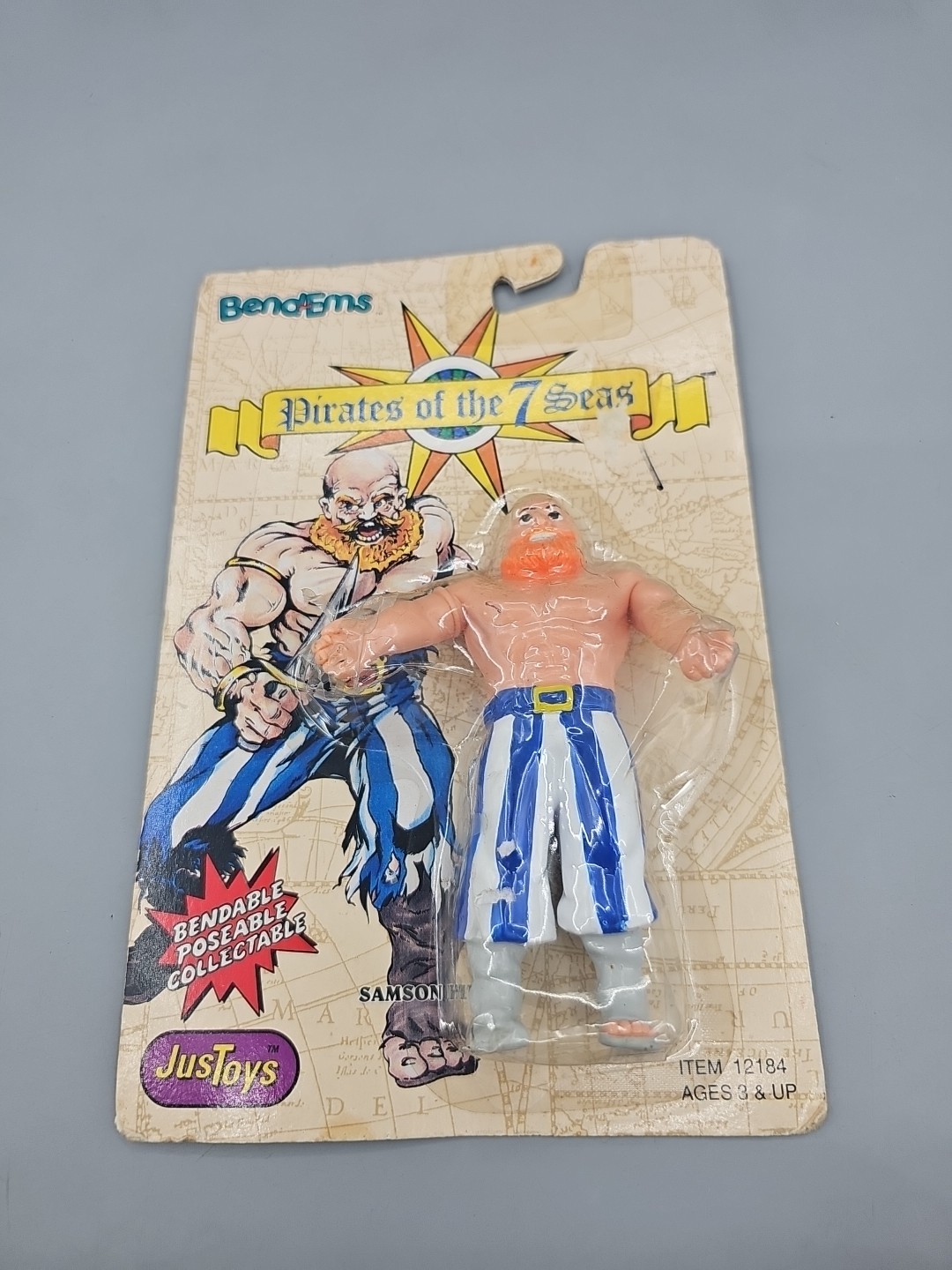 Samson Finn Figure 1991 Just Toys Bend-Ems Pirates of the 7 Seas Great New