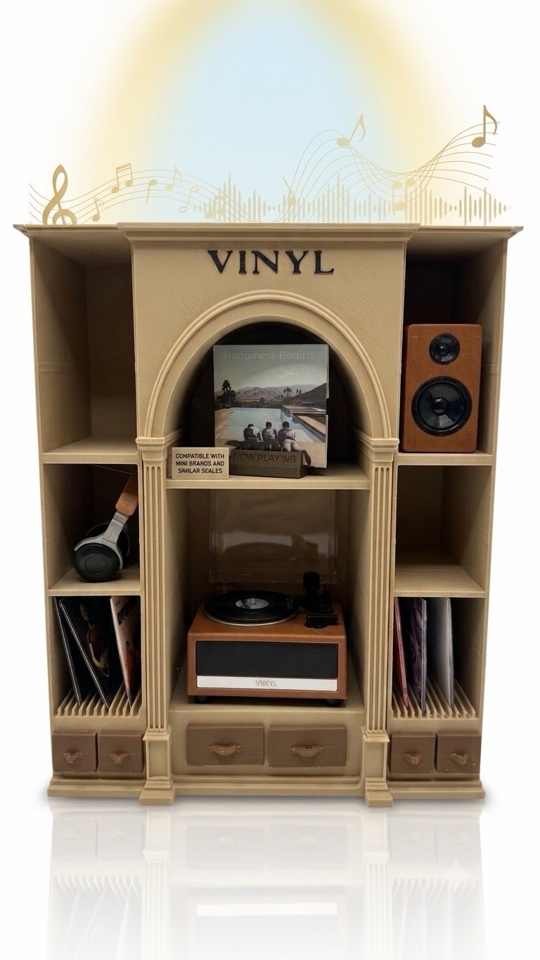 Mini Vinyl Shelf Compatible with Mini Brands Records Display Storage Rack