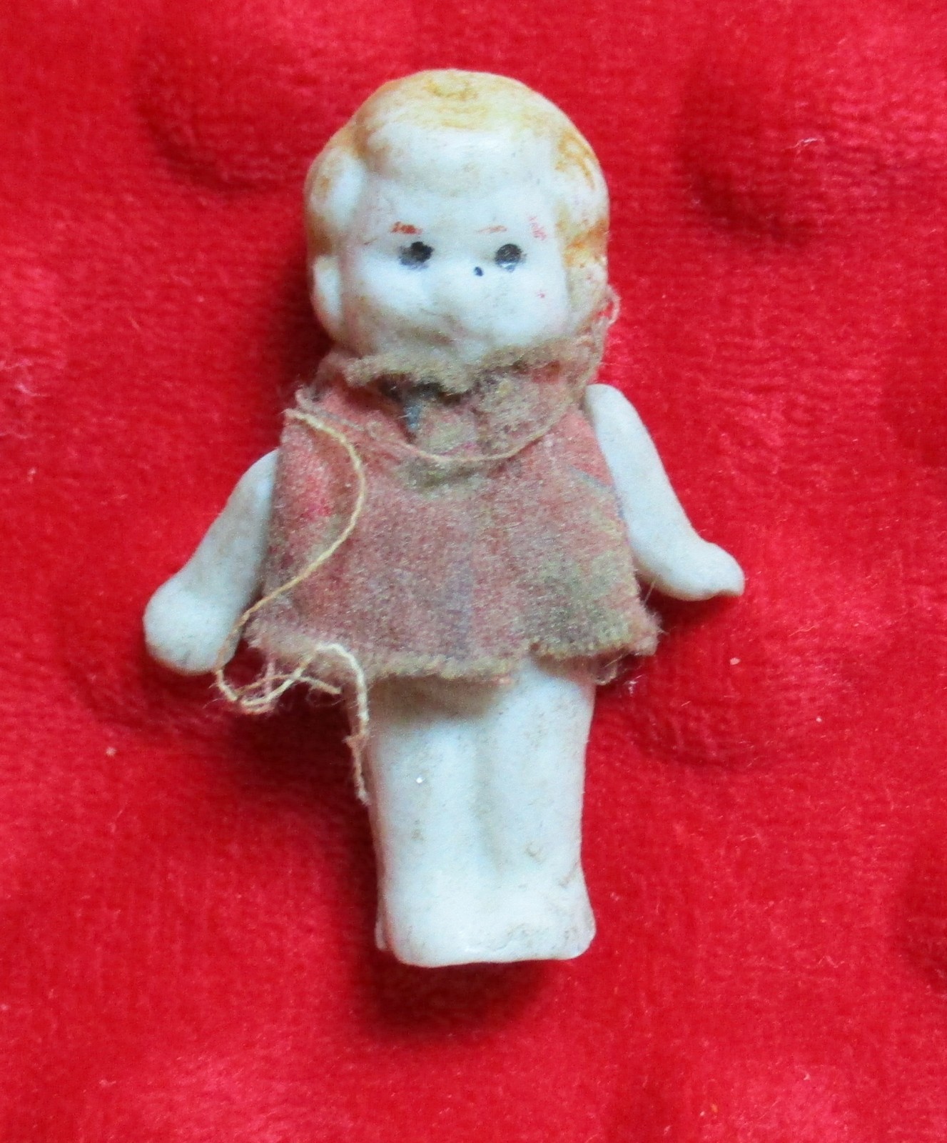 Vintage 1940s frozen Charlotte Antique Porcelain Bisque Miniature Japan 1 5/8