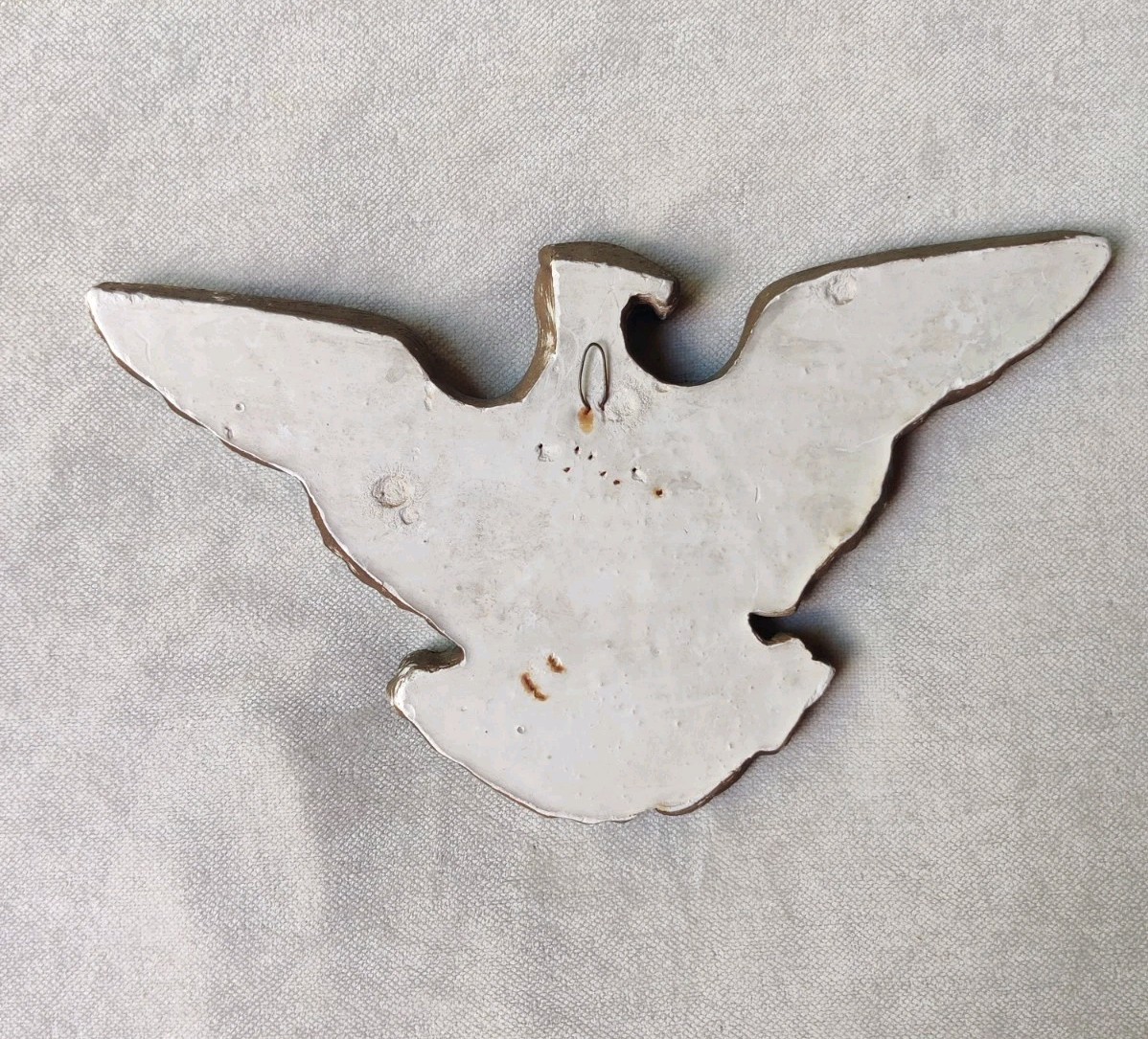 VTG Chalkware Eagle 12.5″ Patriotic USA Military Wall Hanging E Pluribus Unum