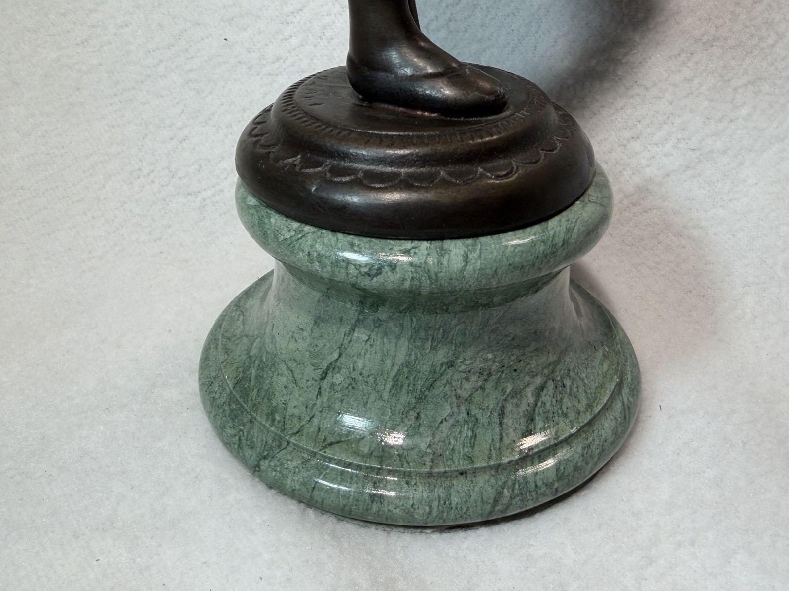 Young Mozart Tuning his Violin Bronze Statue Green Marble Base – Andrea by Sadek