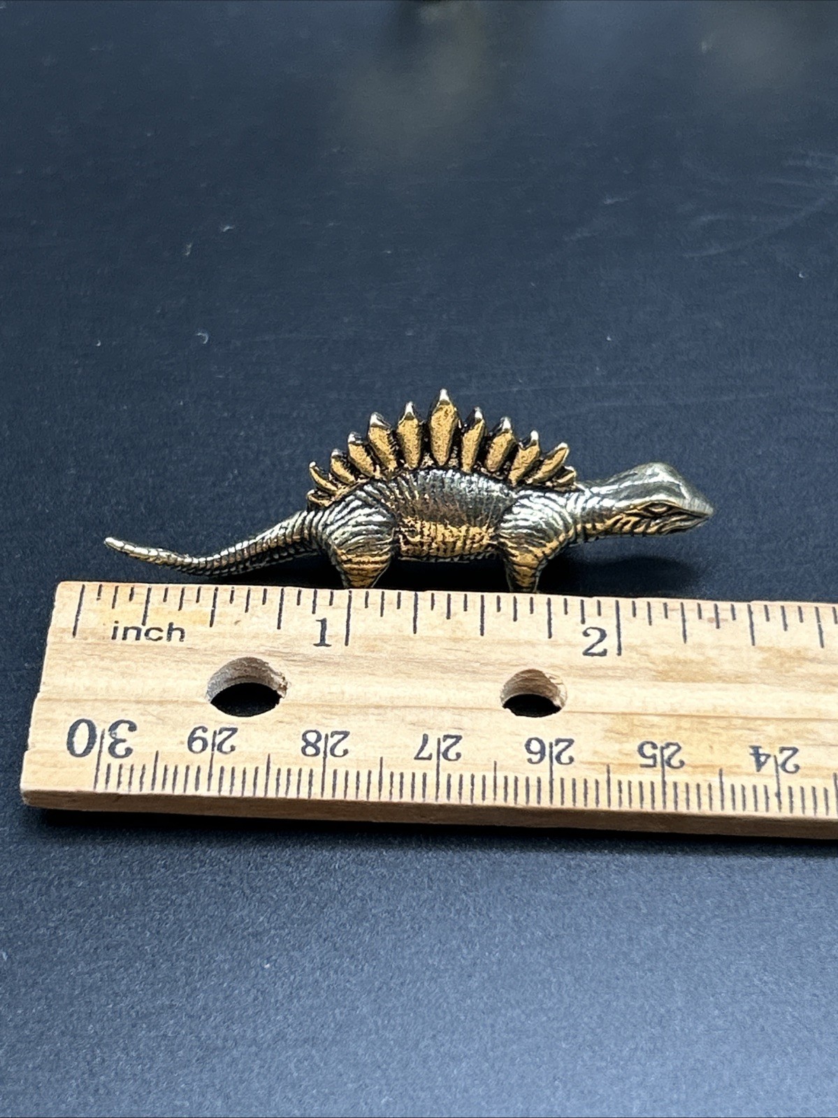 Set of 4 Retro Brass Miniature Dinosaurs Allosaurus Dimetrodon Dilophosaurus