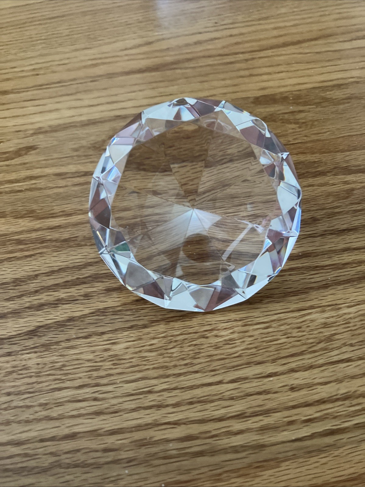 Crystal Diamond Cut Paper Weight 5″x3″ EUC Fun Gift & Great For Newly Engaged!