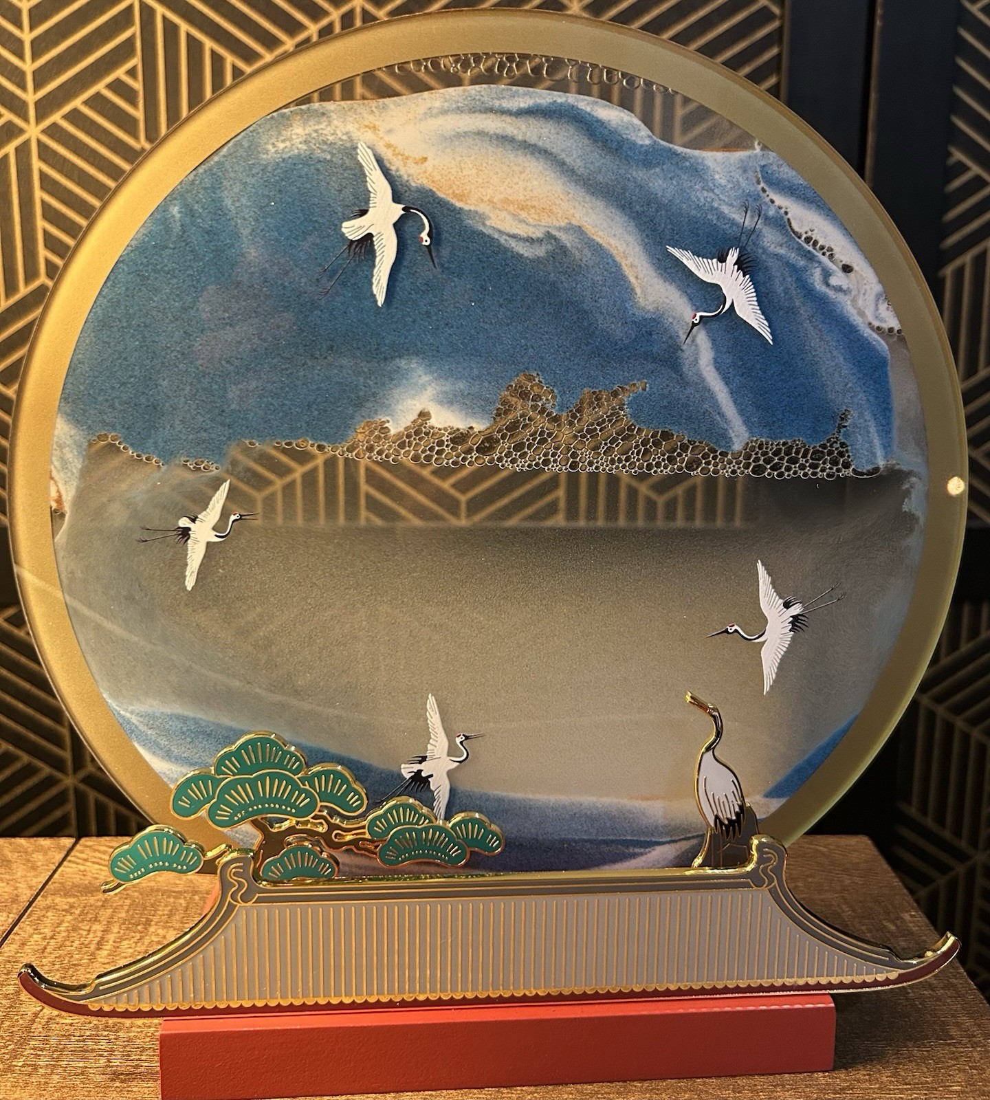 Danhe Qingyun Quicksand Painting Chinese Ancient Rhyme Gift Box Indoor Decorate