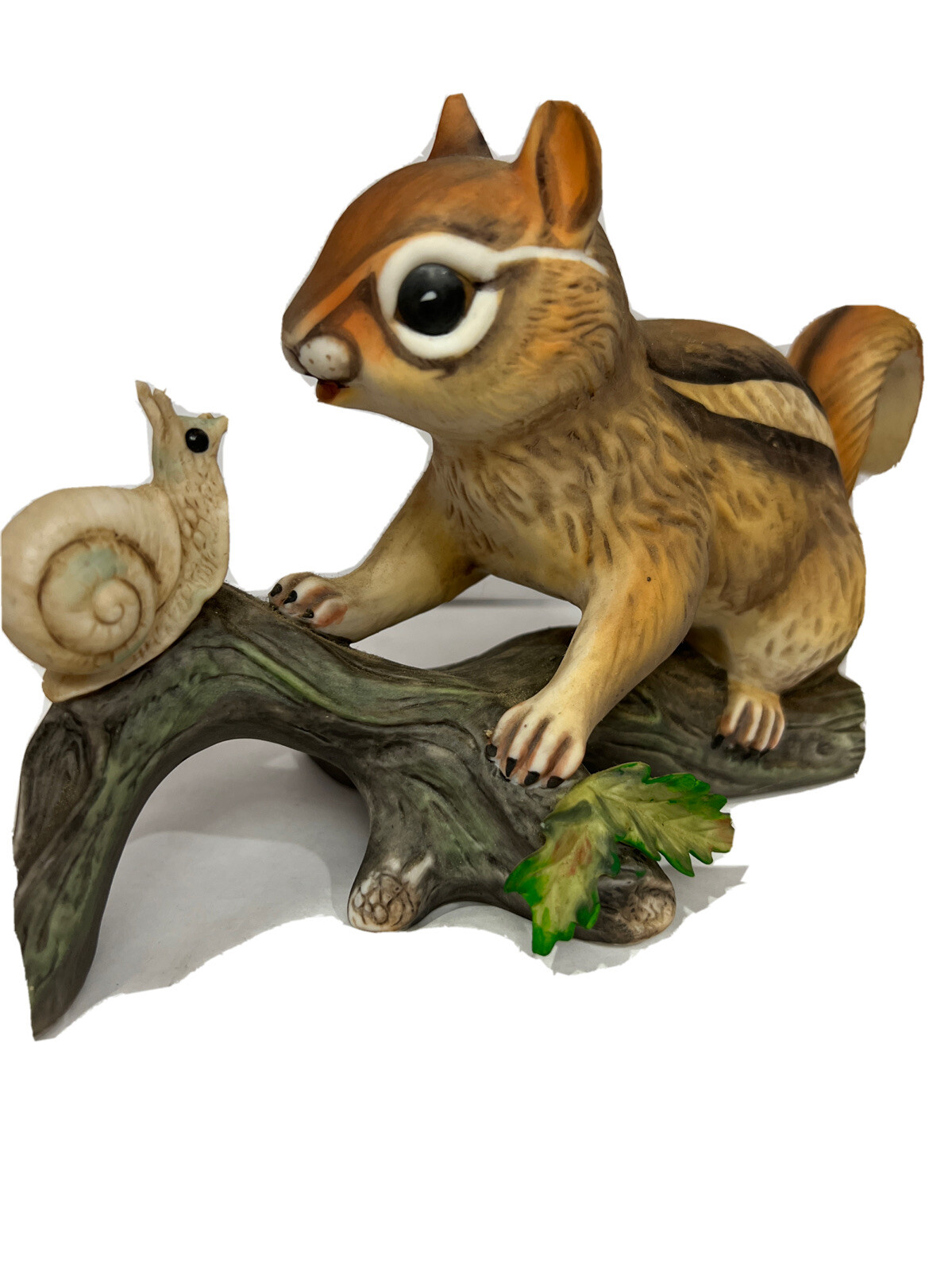 Masterpiece by HOMCO Figurine Chipmunk Looking at Snail 4 3/4 Inch High