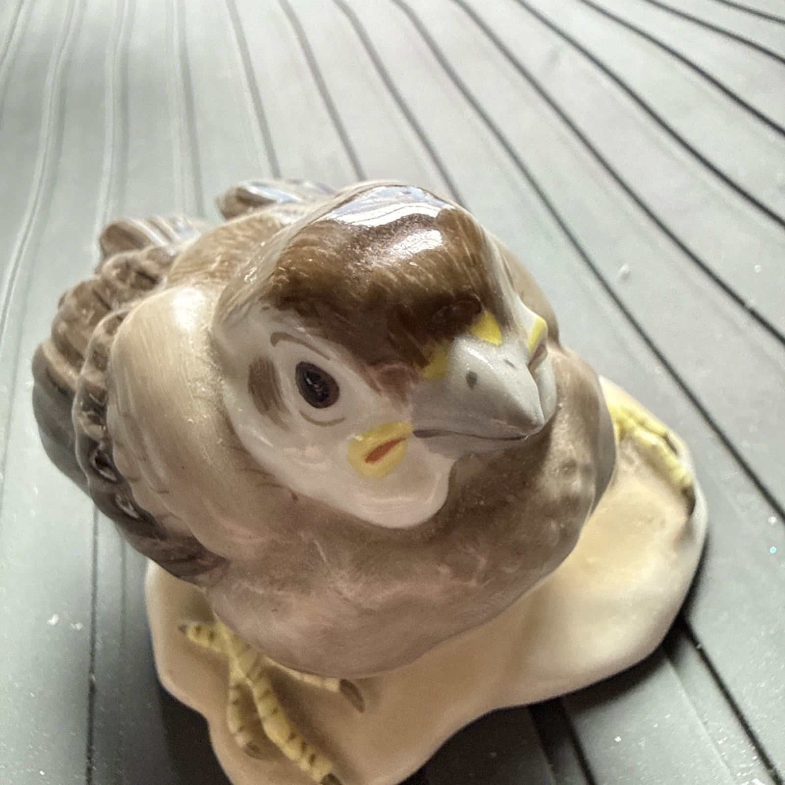 Augarten Vienna Austria Porcelain Bird Figurine Brown Sparrow Finch 3”