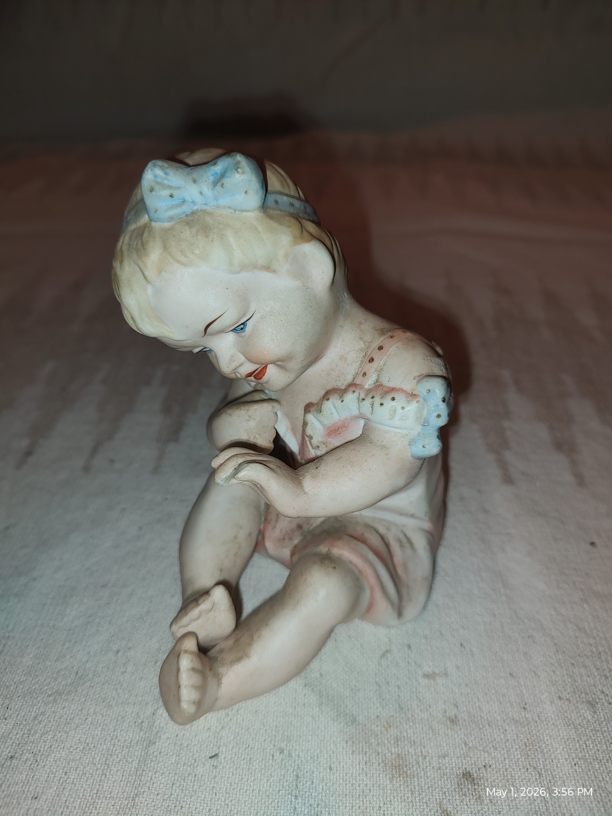 Andrea by Sadek Piano Babies 3 individuals hand painted bisque Mid-century