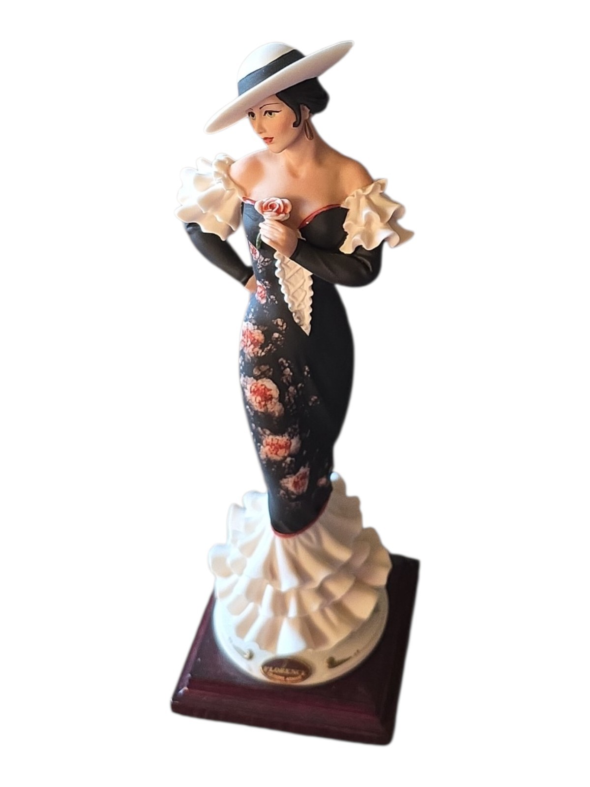 Giuseppe Armani Porcelain Lady Carmen Black Dress Sculpture Figurine Italy 0520C