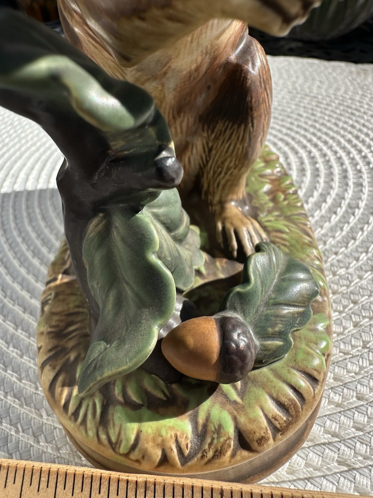 Squirrel With Acorn Figurine 5.5” H 6.5” L Made In Japan Ceramic