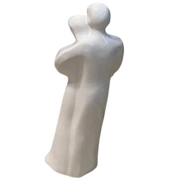 Handmade Sentimental Porcelain Family Sculpture Depicts Father Mother & Child