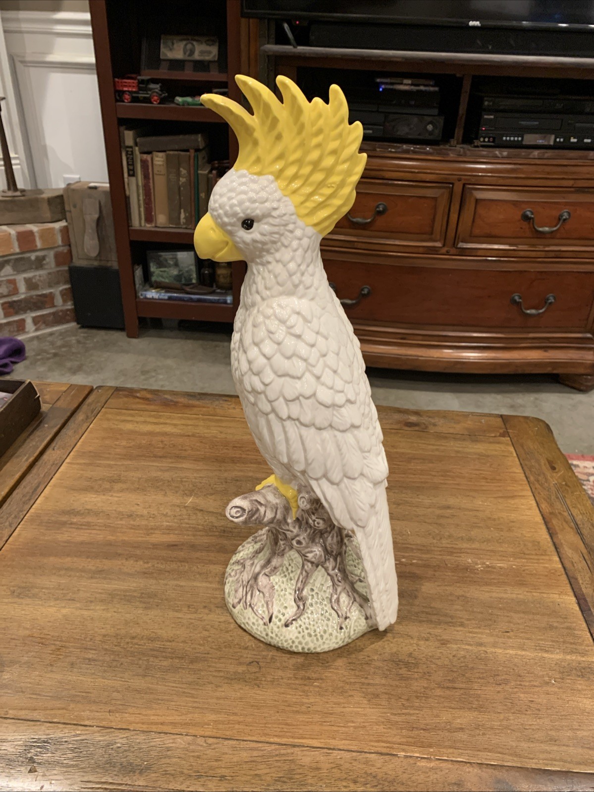 19.5” Tall Vintage 1979 Large Cockatiel Parrot Statue Signed By Artist – Kay