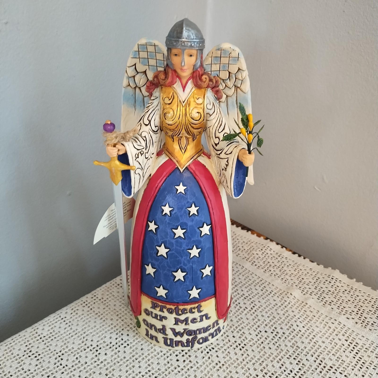 Jim Shore Warrior Angel 2007 Protect Our Men and Women In Uniform 11″ New