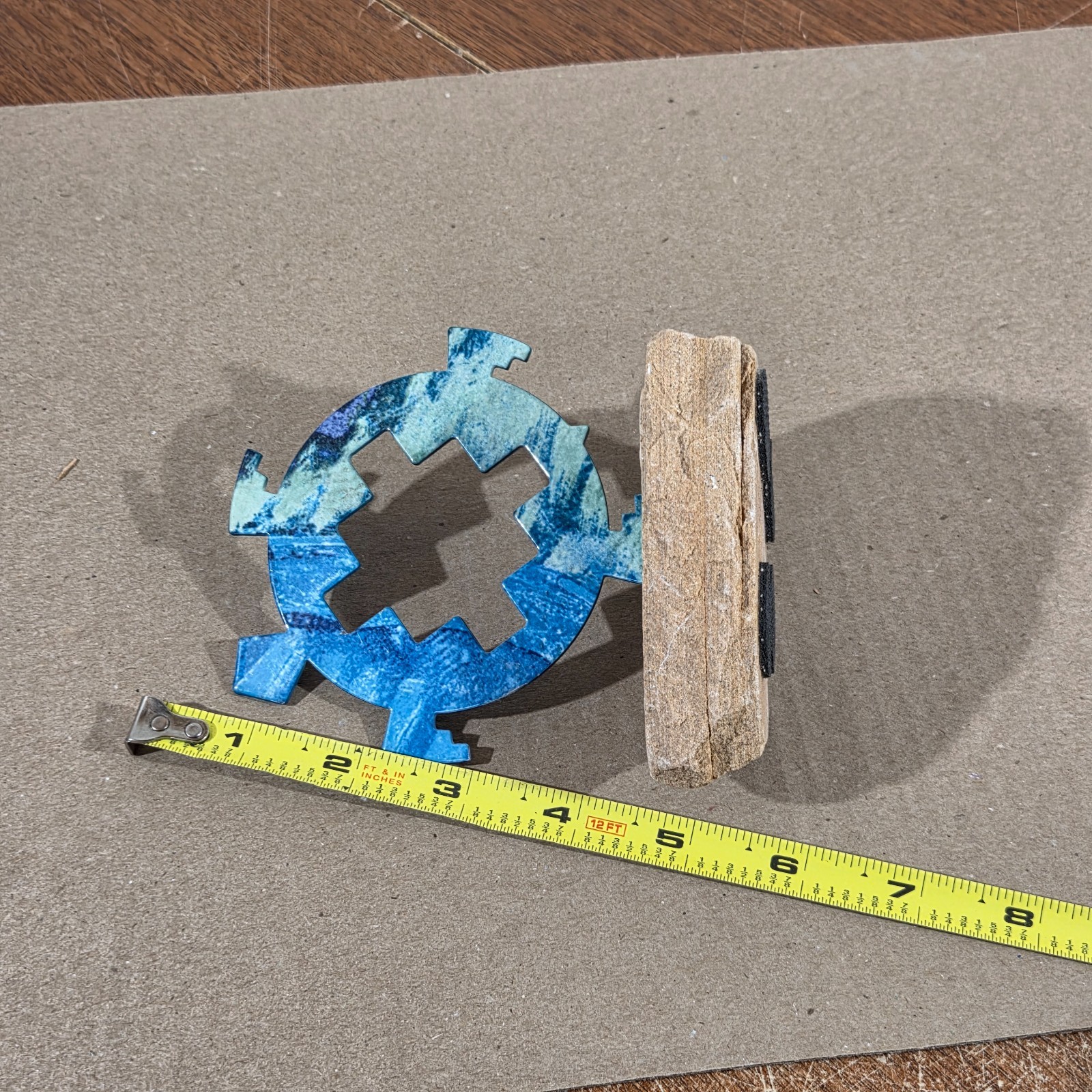 Petroglyph Turtle On Sandstone Base Southwestern Home Cabin Decor Metal & Stone