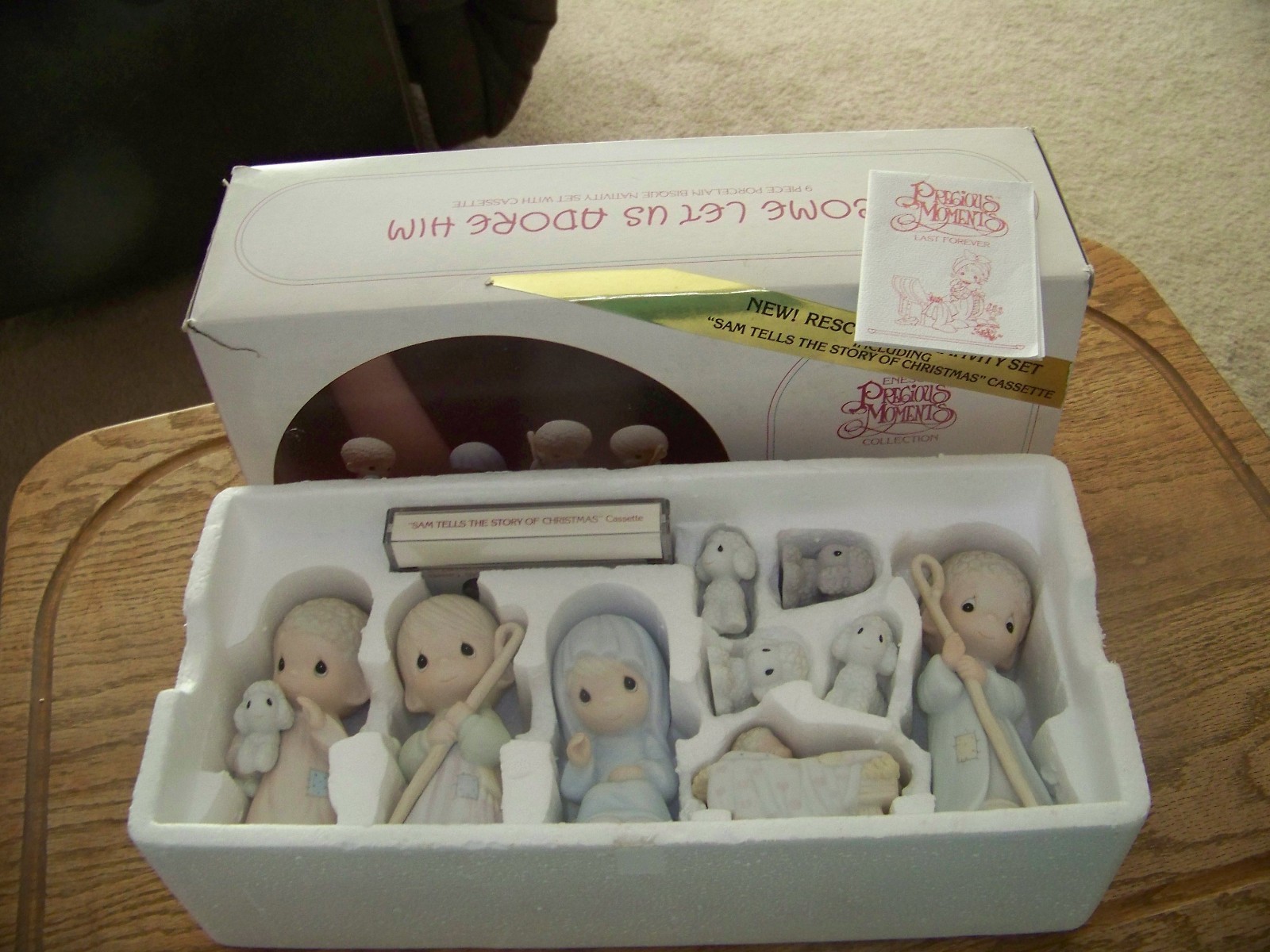 NATIVITY SET FOR PRECIOUS MOMENTS 9 PC 1986 COME LET US ADORE HIM #104000 NICE!