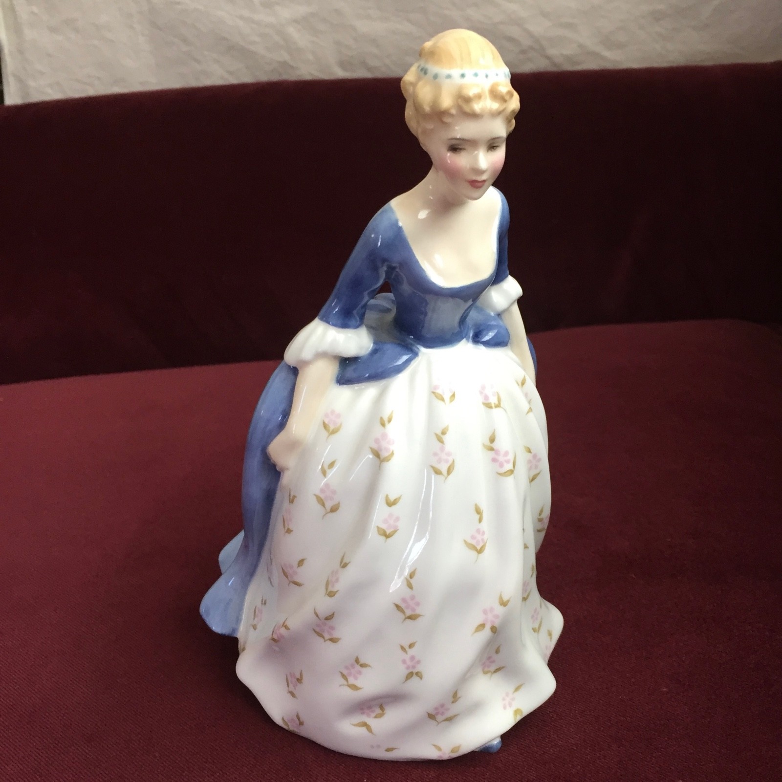 Royal Doulton Alison, Whimsical Pretty Lady Blue Floral, Vintage Bone China 2336