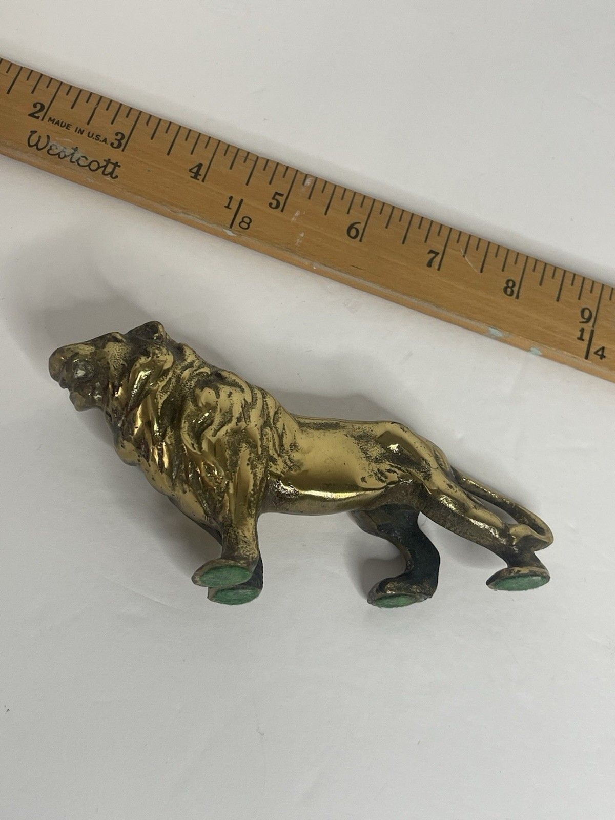 Gold Mini Lion Vintage Decor MCM 5″ 6 Oz