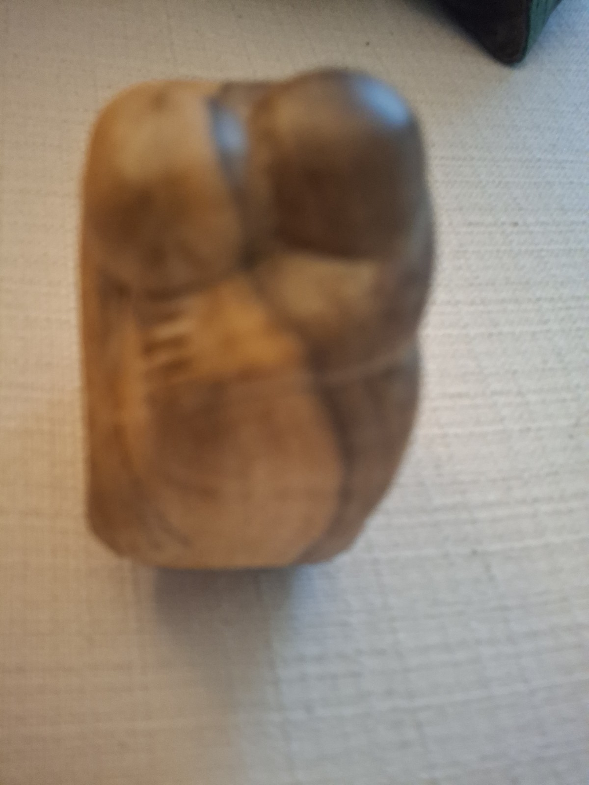 Minimalist Abstract Wood Carving Couple Embracing Hugging Sculpture Figurine 4″