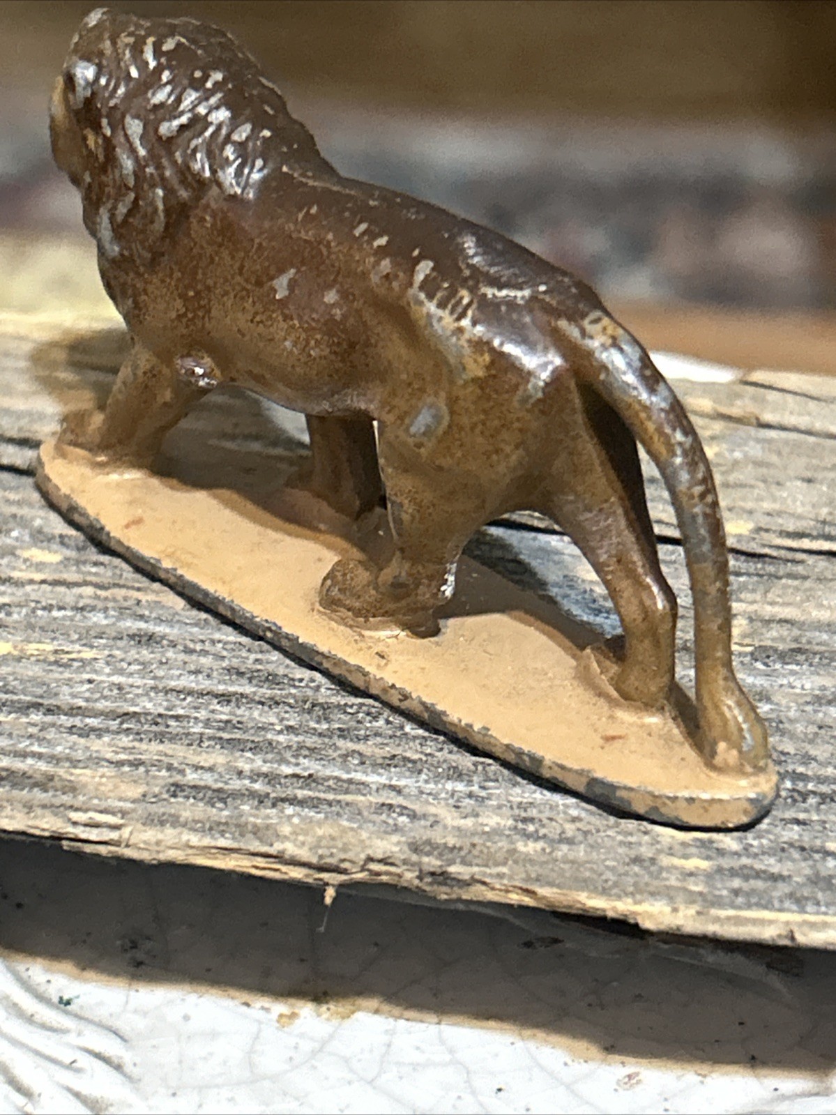 Vintage Cast Metal Lion Figurine