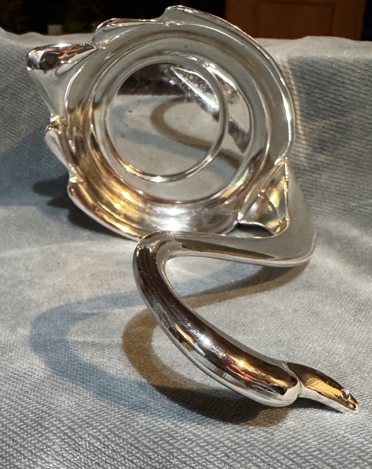 Vtg Swan Trinket Dish Elegance Bird Decor Silver Color