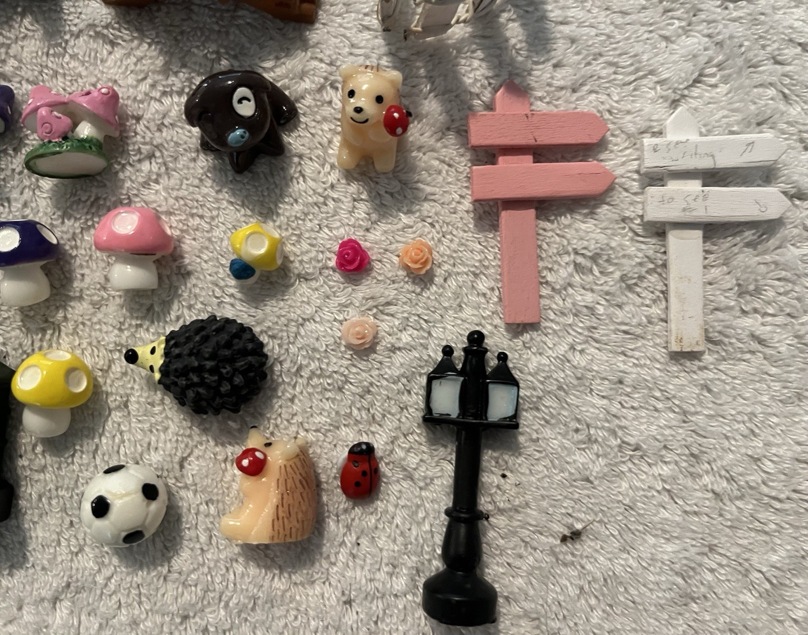 Lot of Miniature Animals, Mushrooms and Flowers And Others