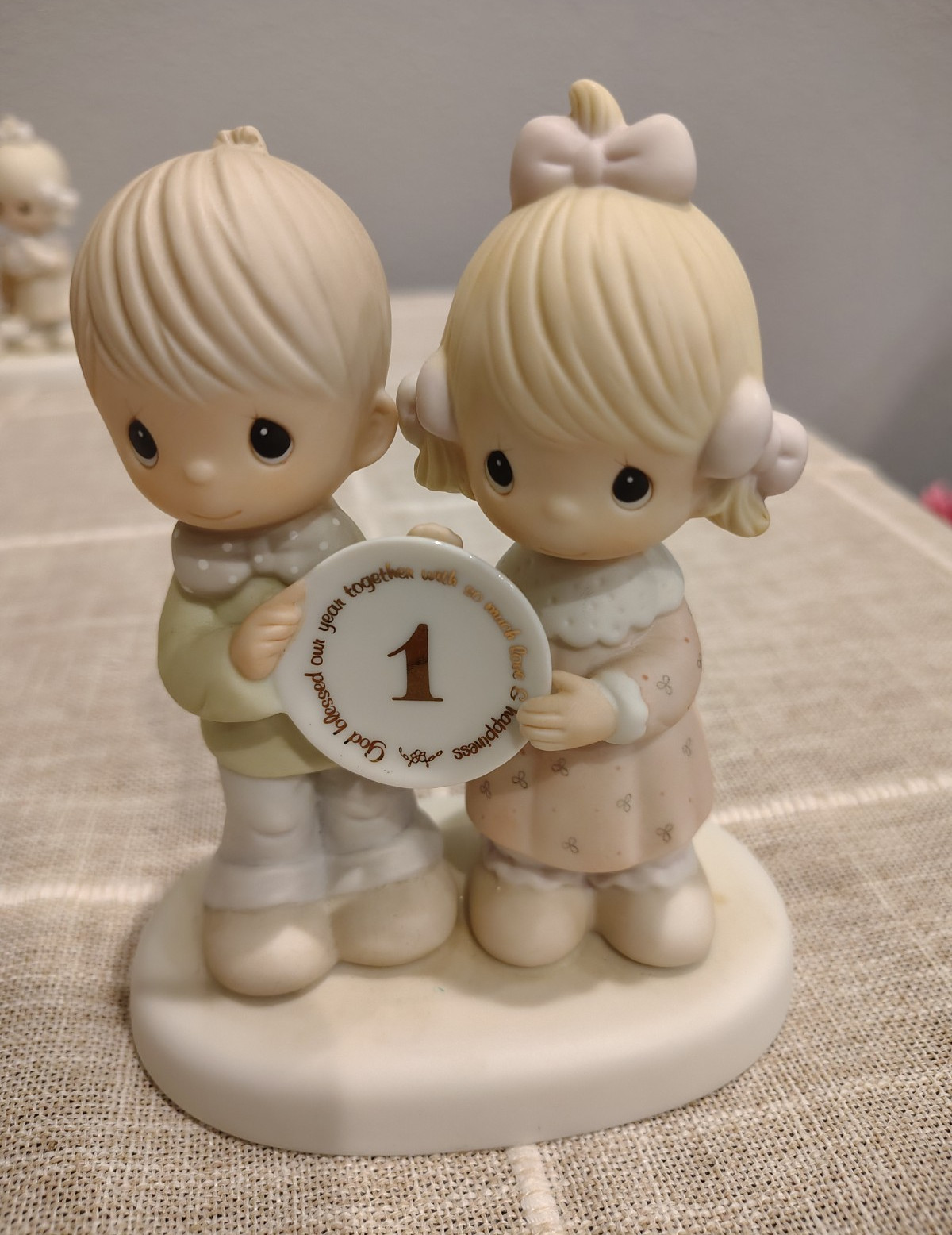 Precious Moments 1st Anniversary Boy & Girl Porcelain Figurine 1991 5in