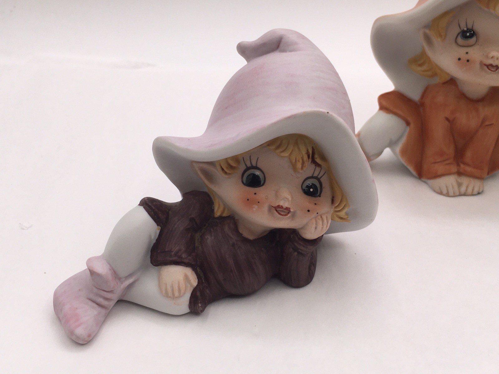 3 Vintage HOMCO Pixie Elves Fairies Figurines 5213 Set From Home Interiors Exc!