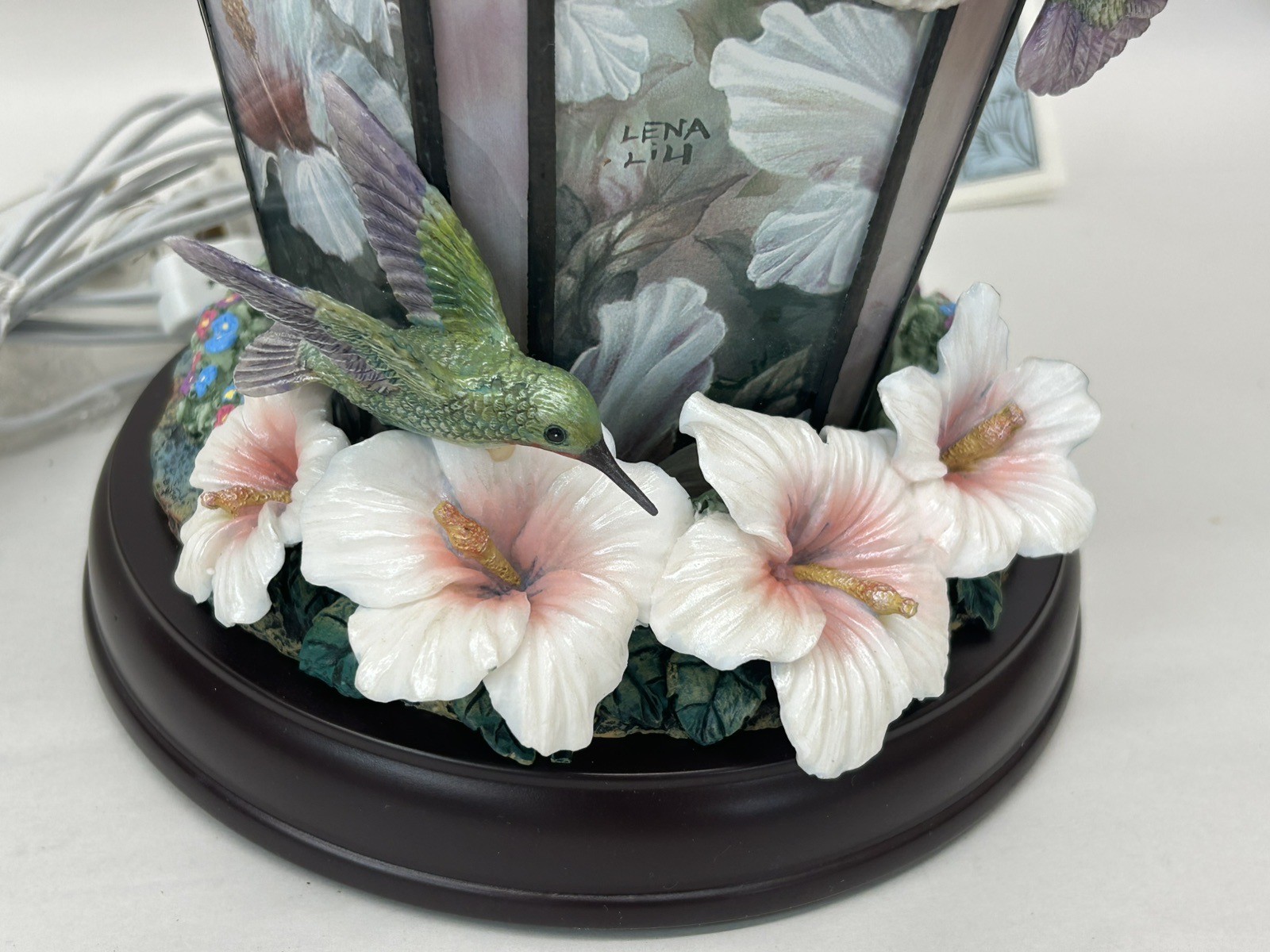 Bradford Exchange 2007 Lena Liu Hummingbird Lamp Shimmering Elegance NWOB
