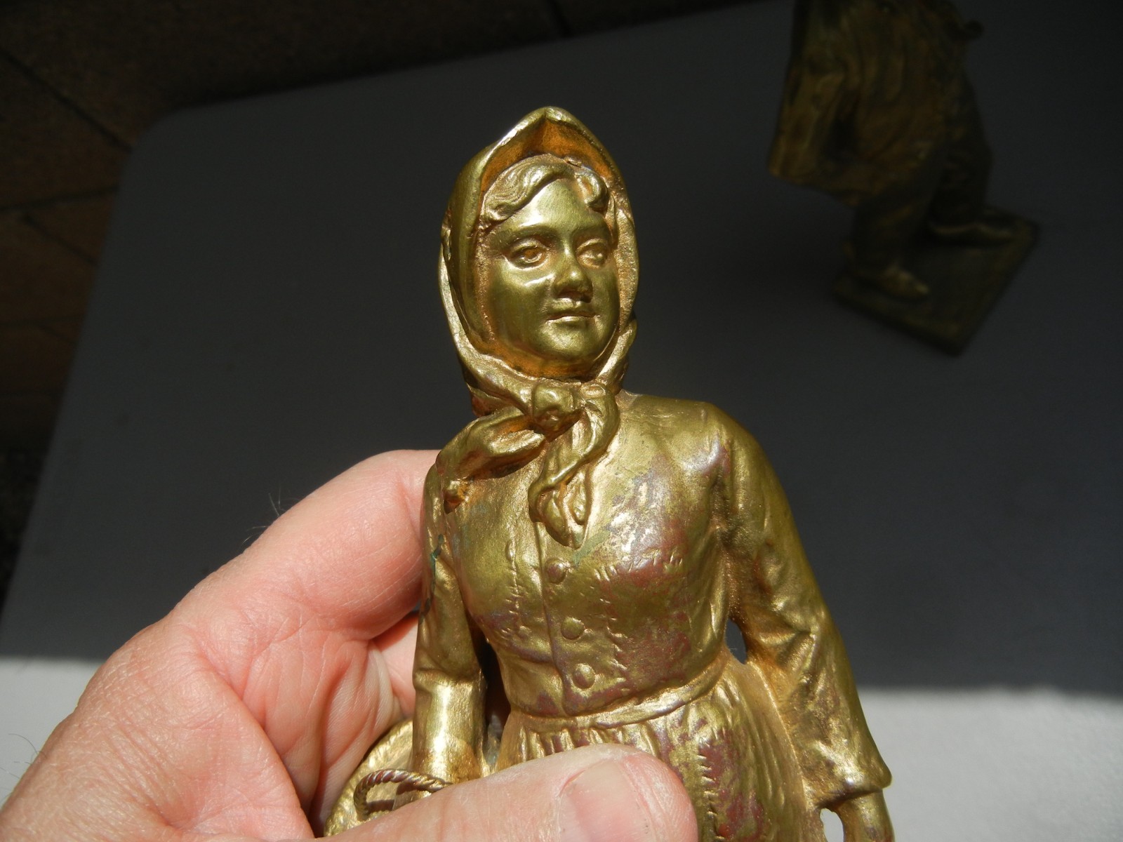 (2) Vintage Collectible Sculptures (bronze?) : Couple / Young Boy & Girl