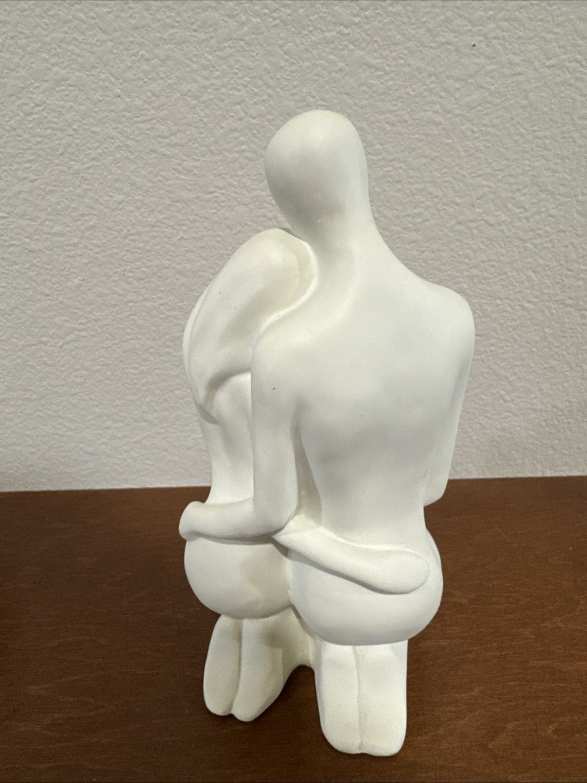 White Ceramic Abstract Couple Modern Sculpture 10in