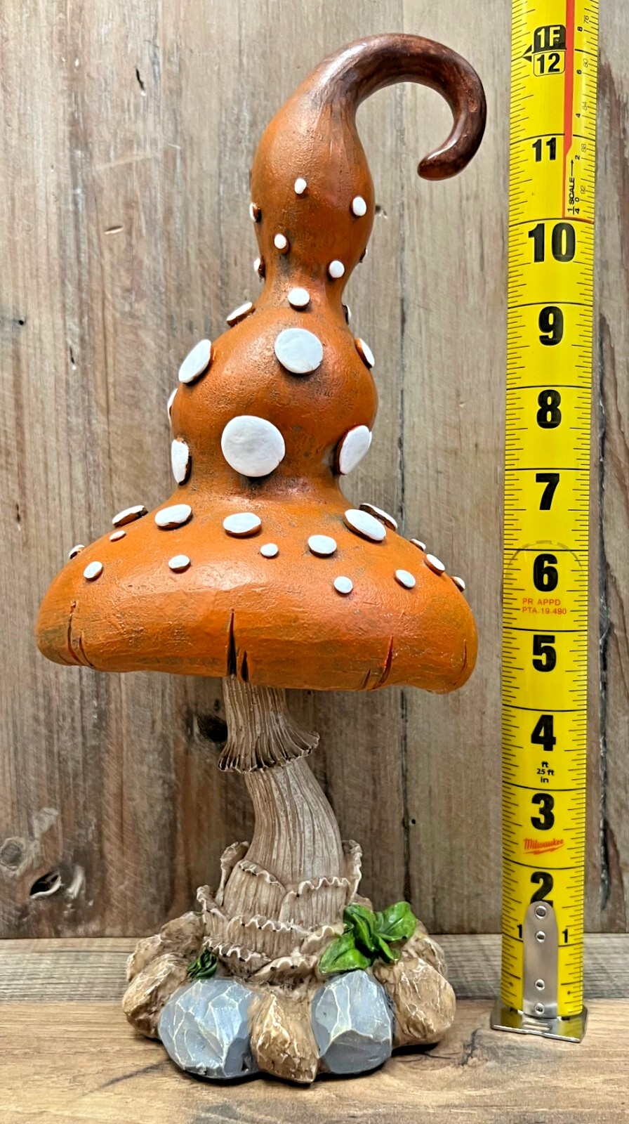 Mushroom Orange Resin Tabletop Decor 12″ x 5″